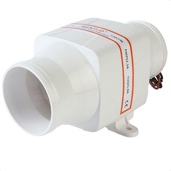 Blower De Ventilação Exaustor Seaflo 130Cfm 3 Polegadas 24V