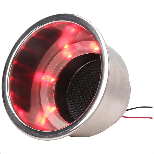 Porta Copos Iluminado de embutir Led Vermelho P/ Lancha 12V