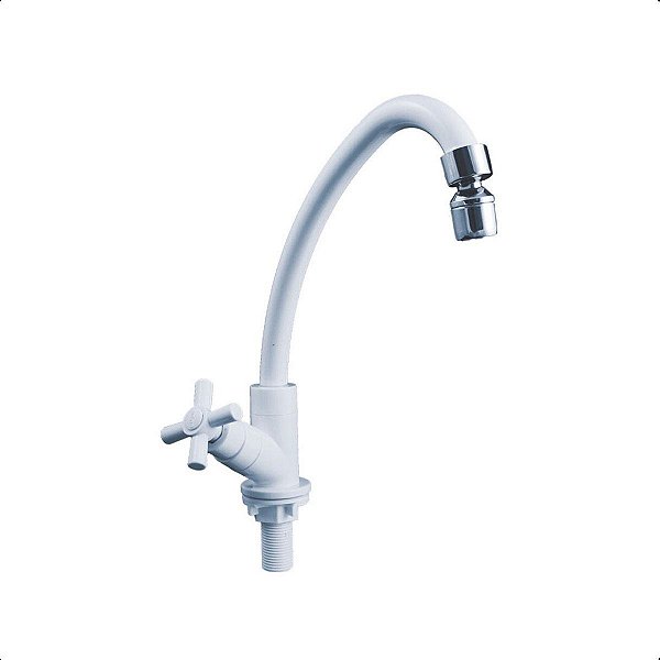 Torneira Para Parede Cozinha Lavatorio Casa Abs Branca Luxo