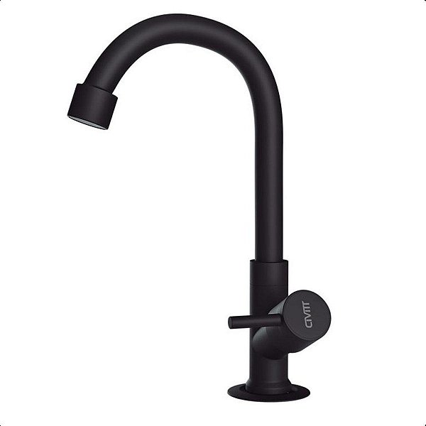 Torneira Preto Fosco Giratorio Para Lavatorio Civitt Moderno