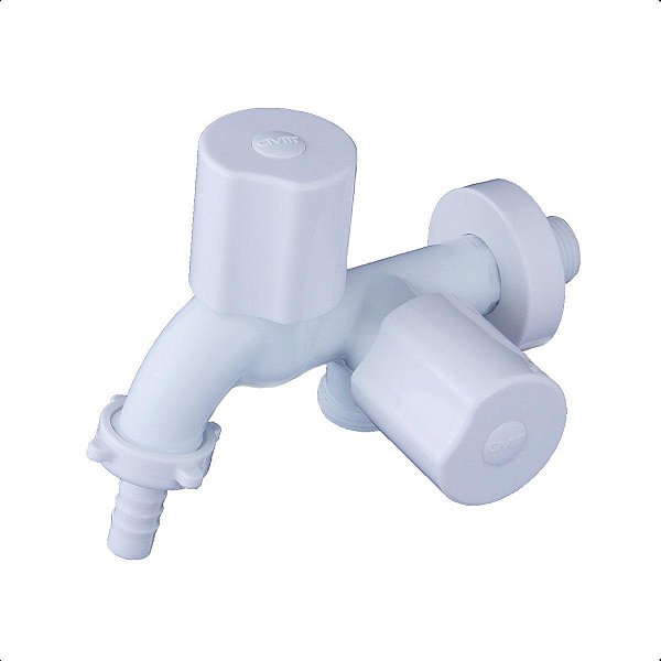 Torneira Para Maquina De Lavar em Abs Branca Lavanderia Casa