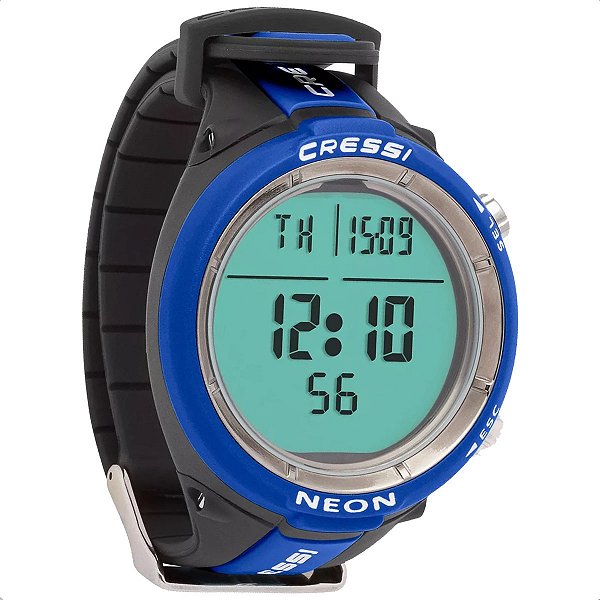 Computador de Mergulho Cressi Neon Relogio Azul Caça Sub