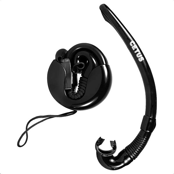 Respirador Snorkel de Mergulho Cetus Spy Flex Preto Freedive