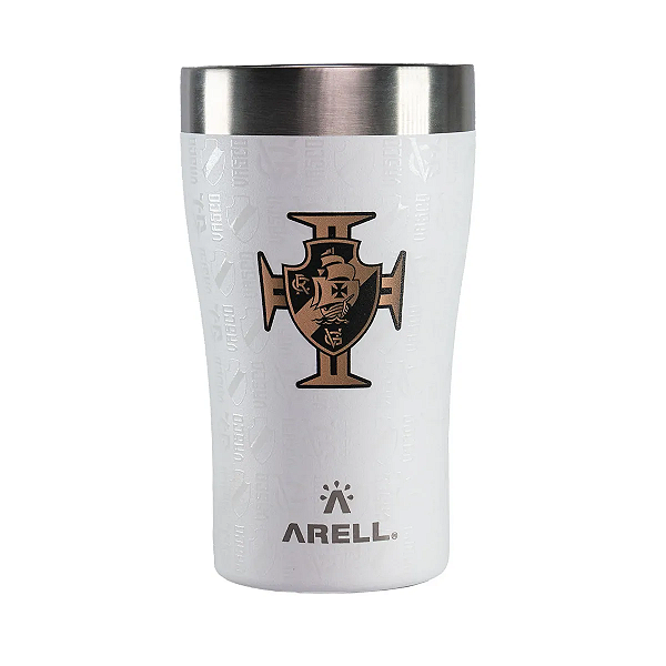 Copo Térmico Arell Inox A vacuo Vasco Branco 500ml Oficial