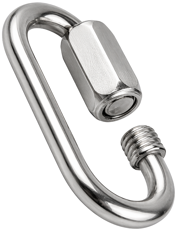 Link Oval Aço Inoxidavel Rosqueável Com Trava Barco Lancha