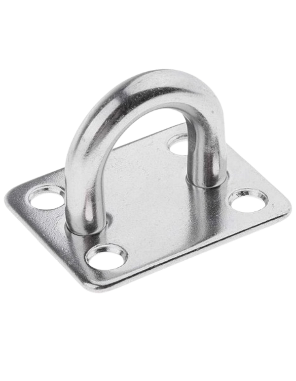 Alça com Base Retangular Em Aço Inox 316 Convés Toldos Barco