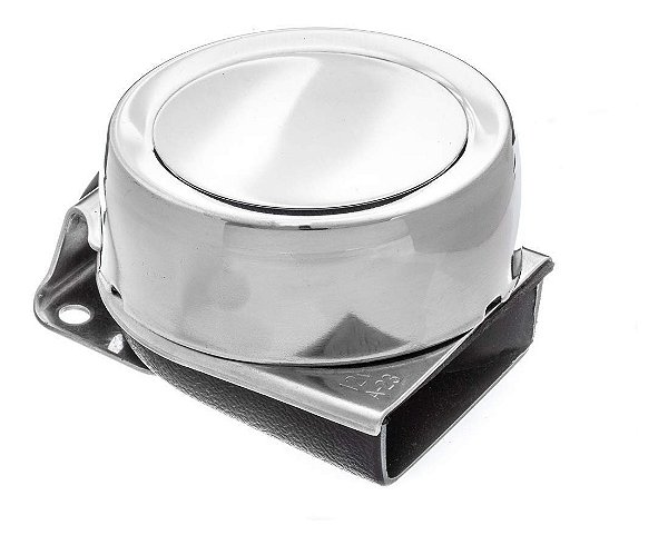 Buzina Marítima 1 Corneta Caracol Elétrica 12Volts Aço Inox