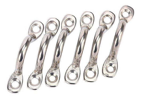 Kit 6 Alça Amarração Passa Cabo De Aço Inox 5 Mm Toldo Barco