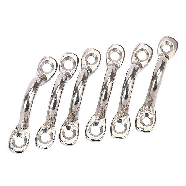 Kit 6 Alça Amarração Passa Cabo De Aço Inox 6 Mm Toldo Barco