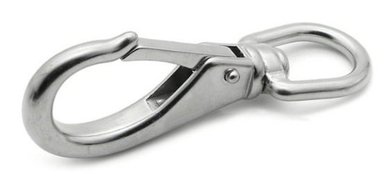 Mosquetão Engate Rápido 121Mm Aço Inox Destorcedor Girador