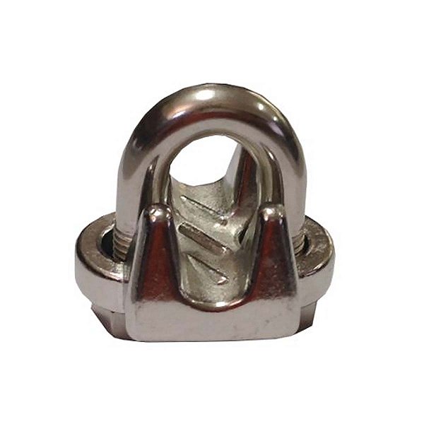 Grampo Pesado Abraçadeira Clips Cabo De Aço 6Mm Aço Inox