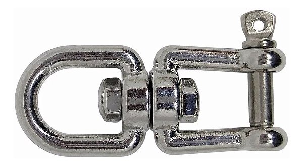 Manilha Tornel Dupla 6 Mm Em Aço Inox Com Pino E Destorcedor