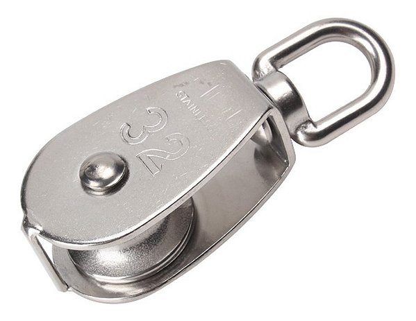 Polia Roldana Moitão M32 Em Aço Inox Rede Pesca Espinhel