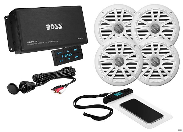 Som Marinizado Mp3 Bluetooth Amplificar Boss Marine Aks904b