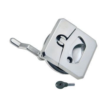 Puxador Quadrado Em Aço Inox 180 Graus Com Chave Para Tampas