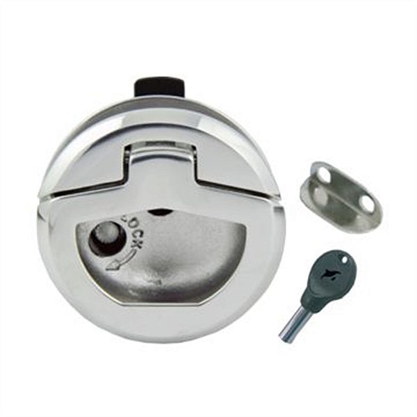 Puxador Redondo Em Aço Inox Com Chave Para Armários Porta