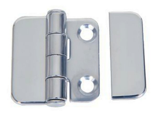 Dobradiça Em Aço Inox Com Capa Luxo Para Portas Armários