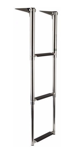 Escada Em Aço Inox Telescópica 3 Degraus Para Lancha Barcos