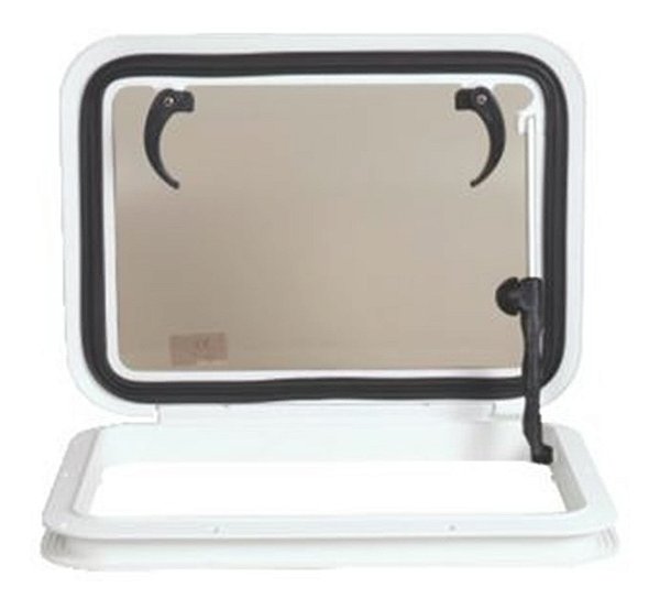 Gaiuta Vigia Escotilha Náutica Retangular 12 X 17 Pol Fumê