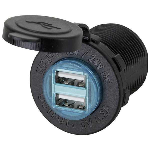 Tomada Usb Carro Carregador Veicular Turbo Em Led 12 - 24V