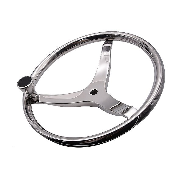 Volante Náutico E Knob Em Aço Inox Lancha Veleiro Catamarã