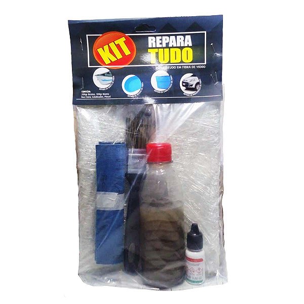 Kit Reparo Vibra De Vidro Manta Resina Pincel E Catalizador