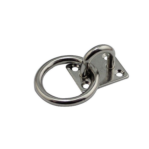 Base Alça Passa Cabo E Anel 6 Mm Em Aço Inox Convés Toldo