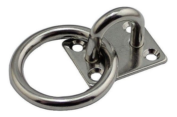 Base Alça Passa Cabo E Anel 5 Mm Em Aço Inox Convés Toldo