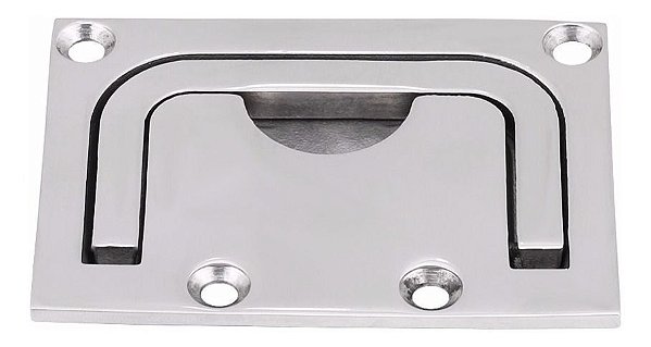 Puxador Sorriso Em Aço Inox Retangular Armários Porta Tampas