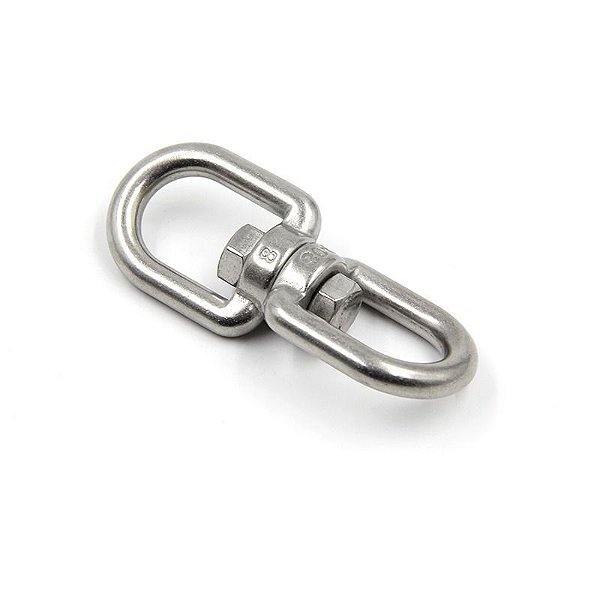 Manilha Tornel Dupla 6 Mm Em Aço Inox Destorcedor Girador