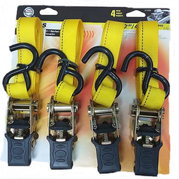 Cinta De Amarração Com Catraca Apertar Carga 277 Kg 4 Unid