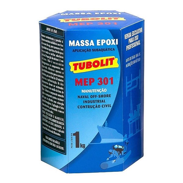 Tubolit Massa Epoxi Naval Subaquática Mep 301 Bi A + B 1kg