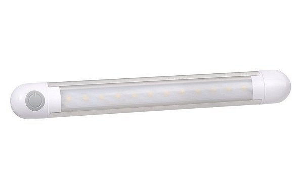 Luminária 12 Leds Branco Tipo Fita Base Em Alumínio 12 Volts