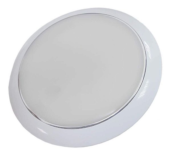 Luminária Redonda Lente Leitosa Ultra Fina Acendimento Touch