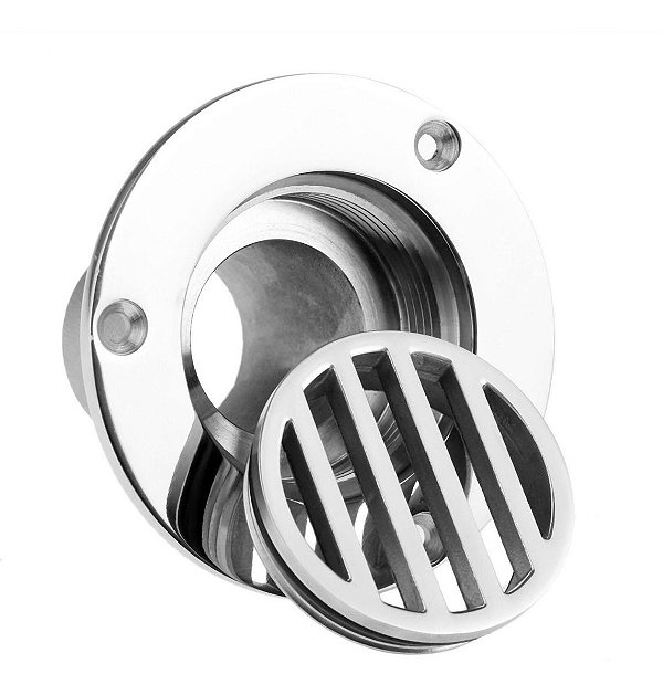 Ralo Dreno De Casco Em Aço Inox 38Mm Para Lancha Barco