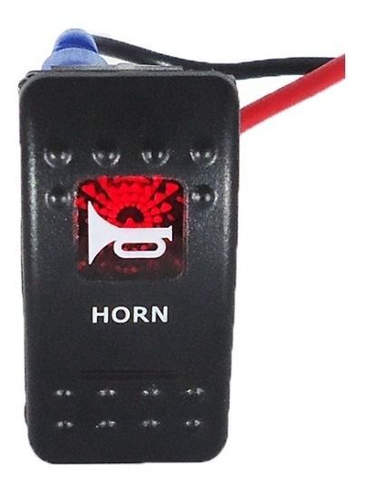 Botão De Buzina Preto Em Led Momentâneo Lancha Motorhome