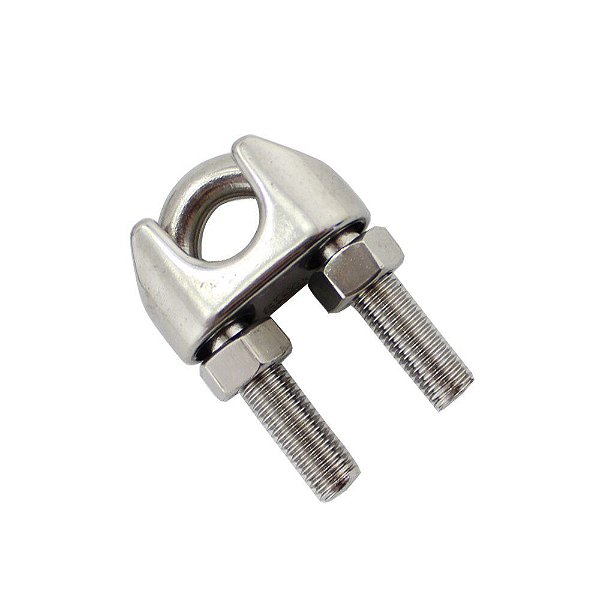 Grampo Abraçadeira Clips Em Aço Inox Para Cabo De Aço 1/2Pol