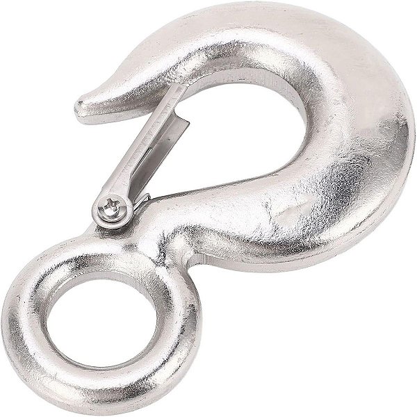 Gancho Com Olhal Em Aço Inox 6 Mm Para Cabo De Aço e Cordas