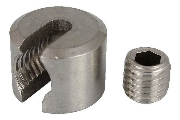 Stopper Abraçadeira Rolha Para Fio Ajustável Em Aço Inox 8Mm