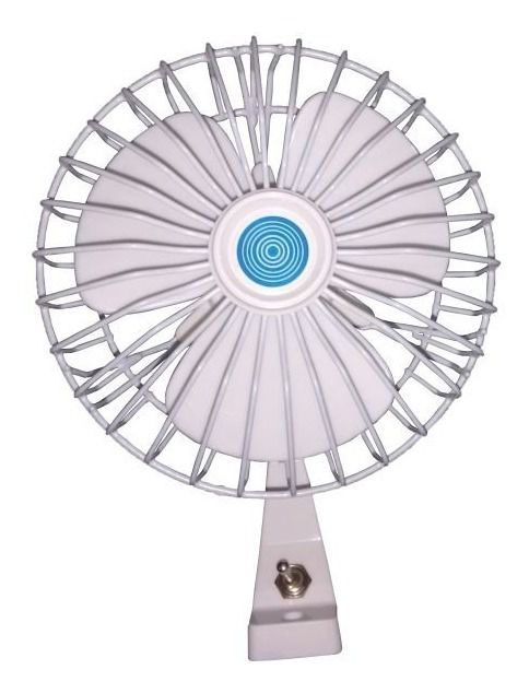 Mini Ventilador Náutico 12V Veicular 3 Lâminas Branco