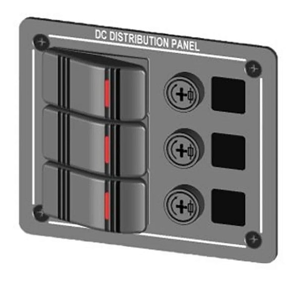Painel Elétrico De Instrumento 3 Botões 12-24v Com Leds