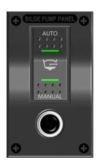 Painel Botão Interruptor Bomba De Porão Liga Desliga 2 Leds