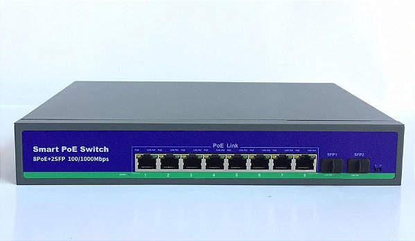 Switch Hisource 08PoE 120W 10/100/1000Mbps RJ45 2SFP G0802GB