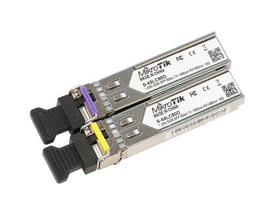 Par de SFP Mikrotik S-4554LC80D 1.25G SM 80km 1490NM/R1550nm
