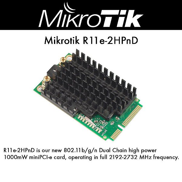 Mikrotik miniPCI-e R11e-2HPnD 802.11b/g/n dual chain