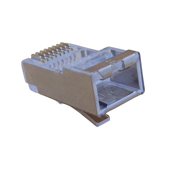 Conector RJ45 CAT6E Blindado Pacote c/ 100 Unidades