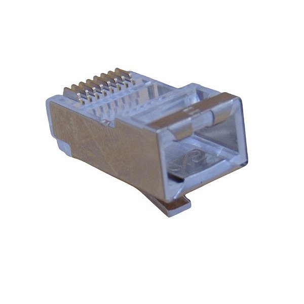 Conector RJ45 CAT5E Blindado Pacote c/ 100 Unidades