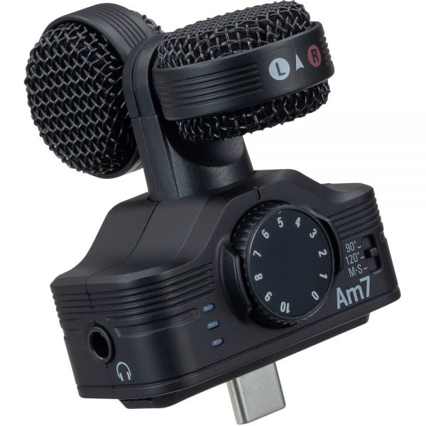 Microfone Estéreo Zoom Am7-An Usb-C Para Dispositivos Android - Preto