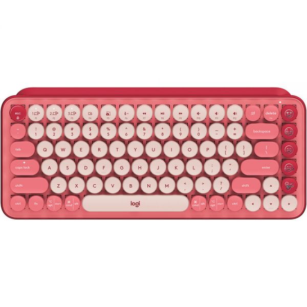 Teclado Sem Fio Logitech Pop Keys - Heartbreaker Rose (Inglês) (920-010709)