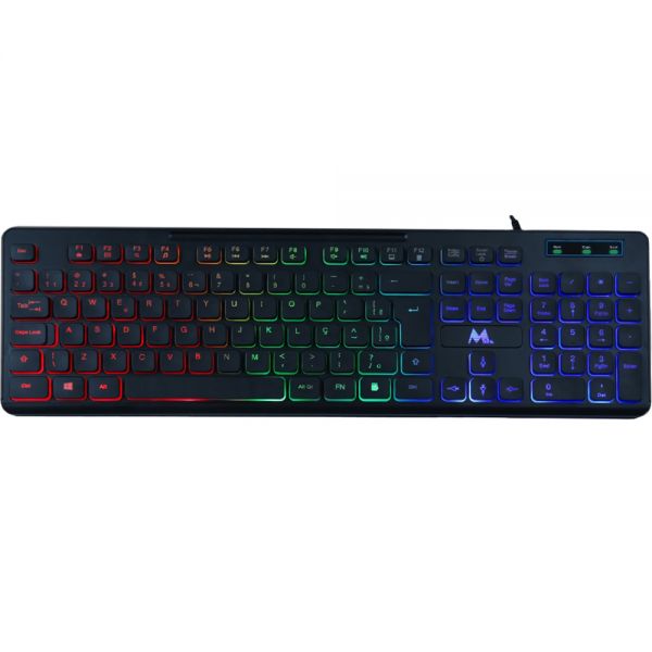 Teclado Mtek Kb-7269Lr-Pt Retroiluminado Usb - Preto (Português)